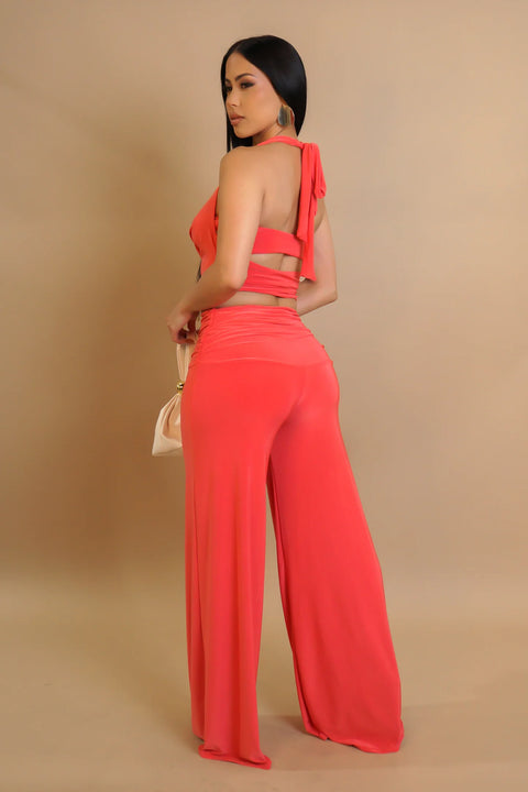 3 Piece Orange Pant Set