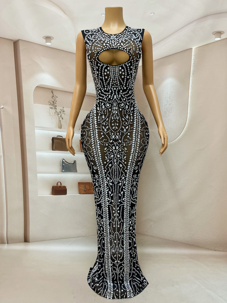 Wow Black Diamond Show Out Maxi Dress
