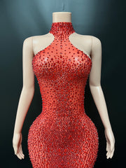 Ferrari Red Diamond Maxi Dress