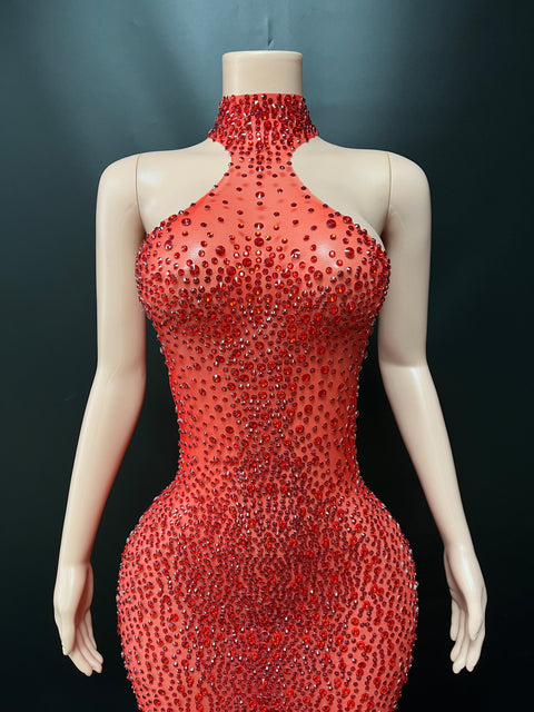 Ferrari Red Diamond Maxi Dress