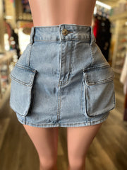 Jean Cargo Skirt
