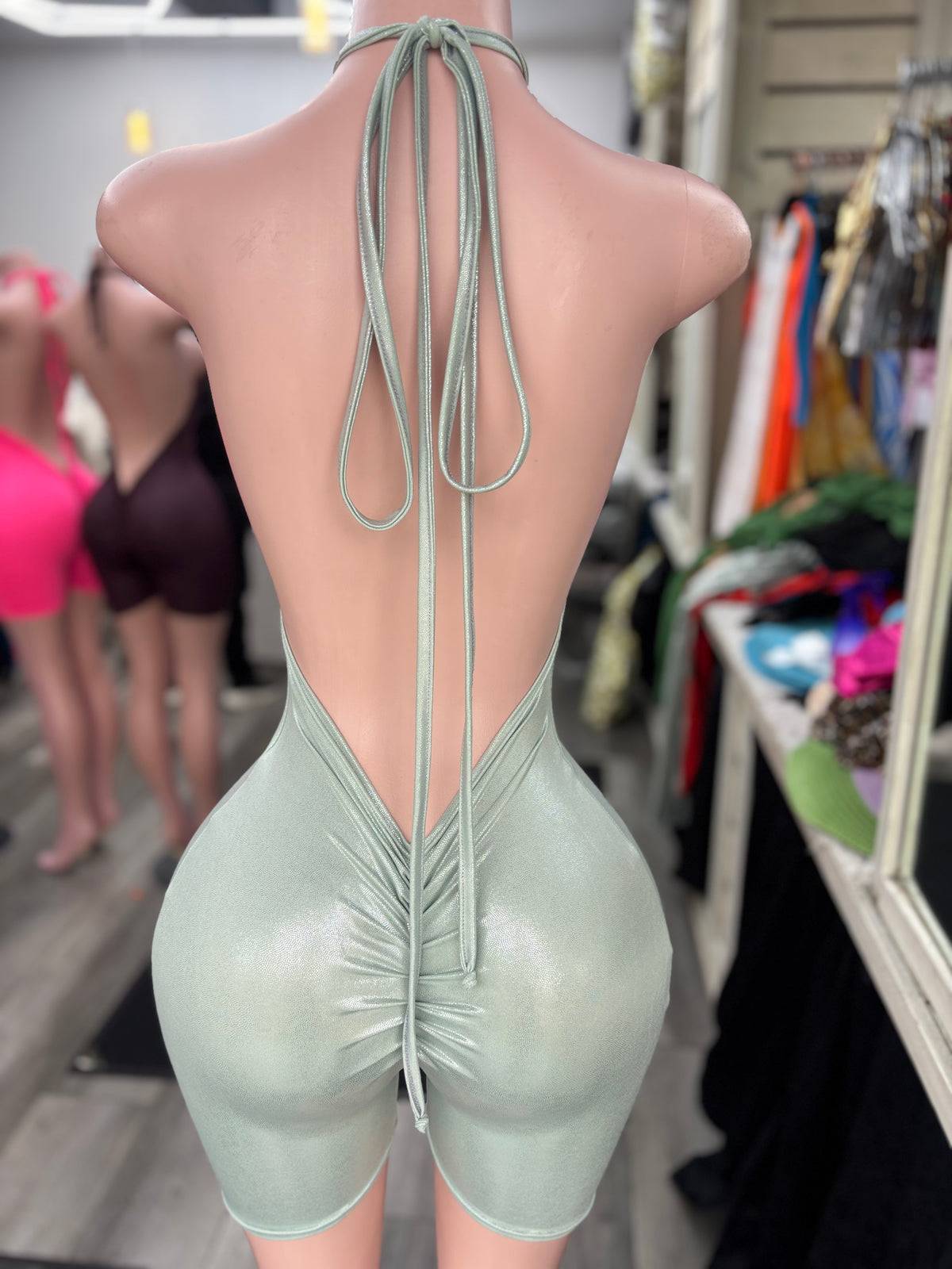 Molly Halter Romper Silver