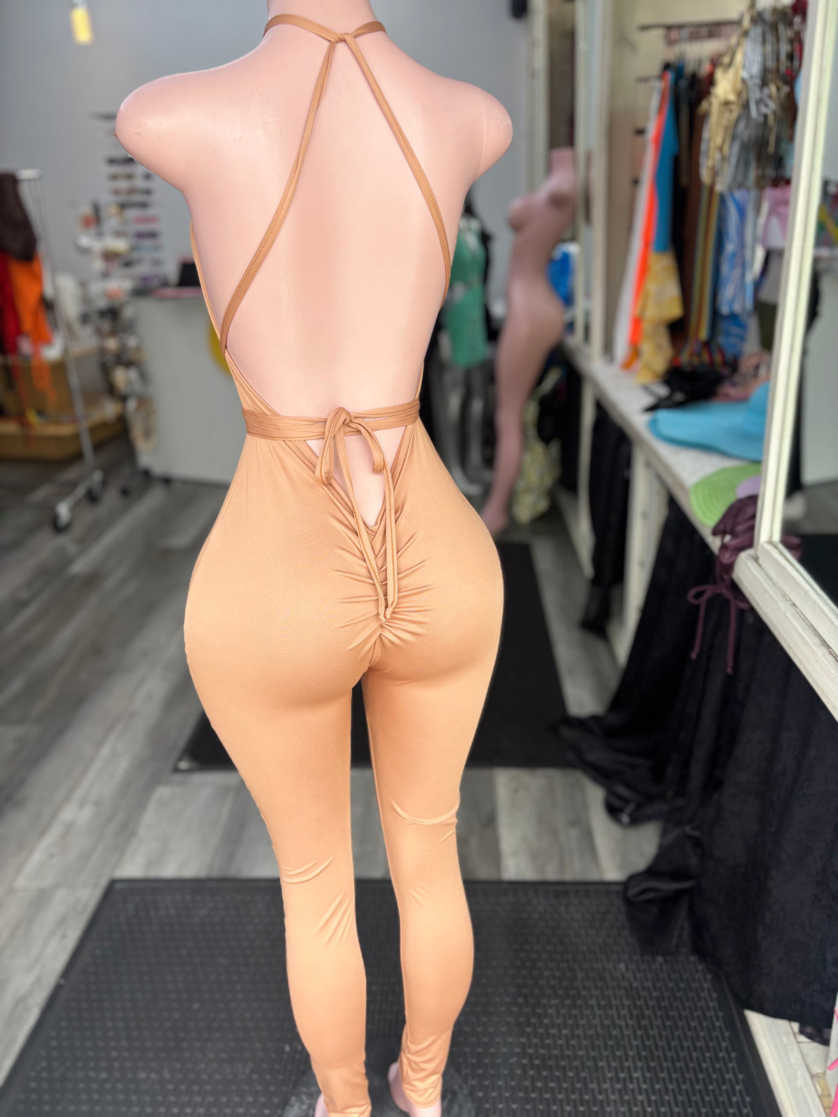 Strap Me Up Jumpsuit Nude