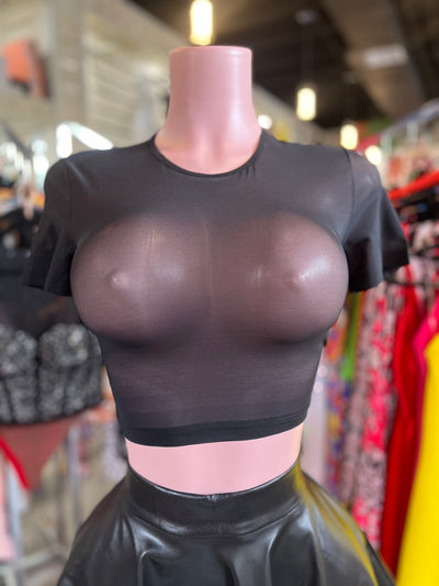 Mesh Crop Blouse