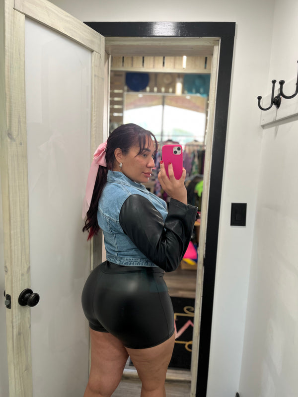 Leather High Waist Short