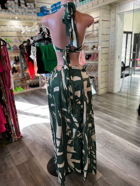Green Vacation Skirt Set