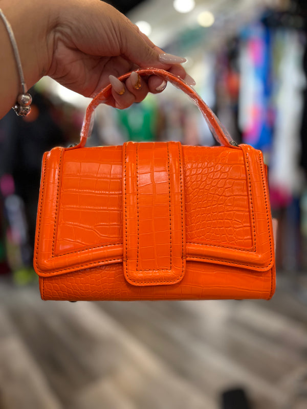 Orange Croc Handbag