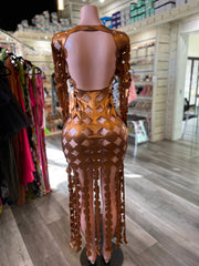 Metallic Cut Up Dress