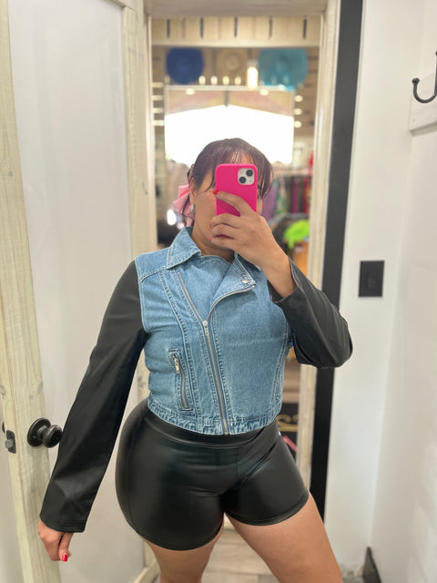 Leather High Waist Short