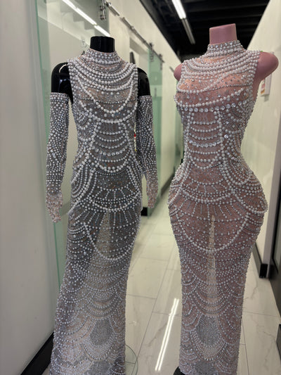Bedazzle Me Maxi Dress W Gloves