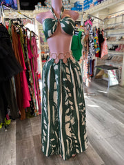 Green Vacation Skirt Set
