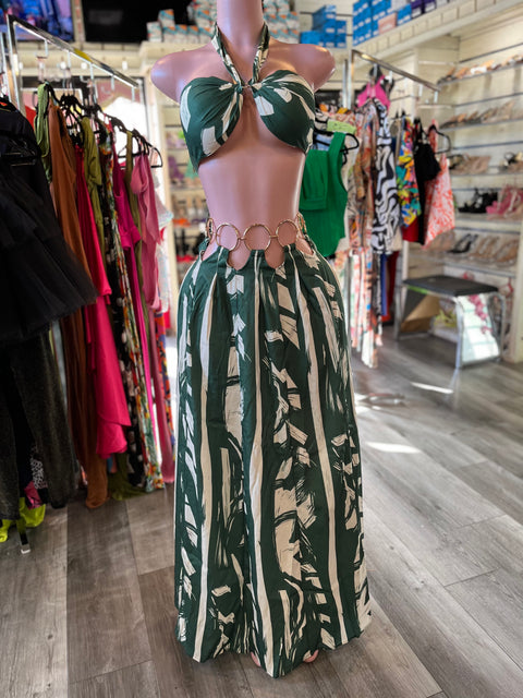 Green Vacation Skirt Set