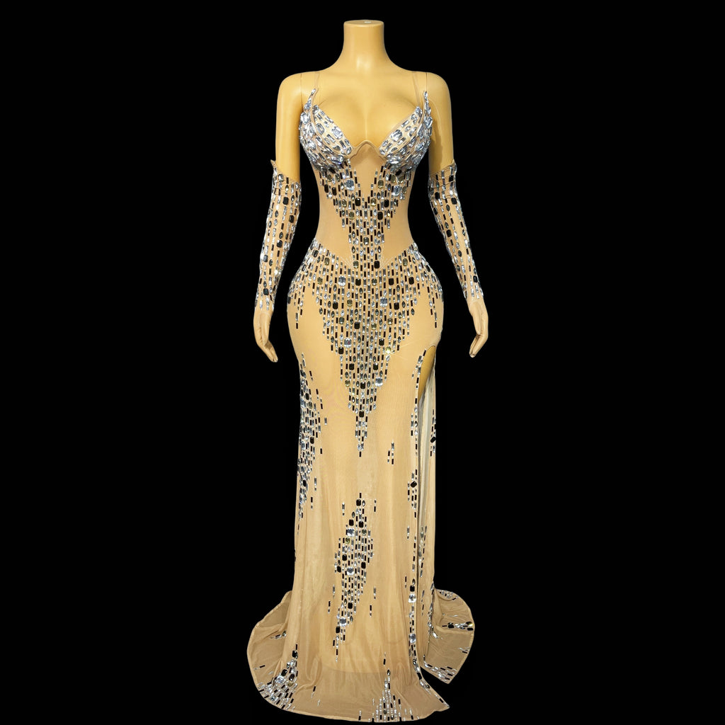 Mermaid Diamond Dress With Gloves