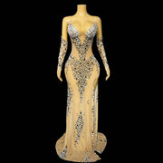Mermaid Diamond Dress With Gloves