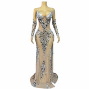 Mermaid Diamond Dress With Gloves