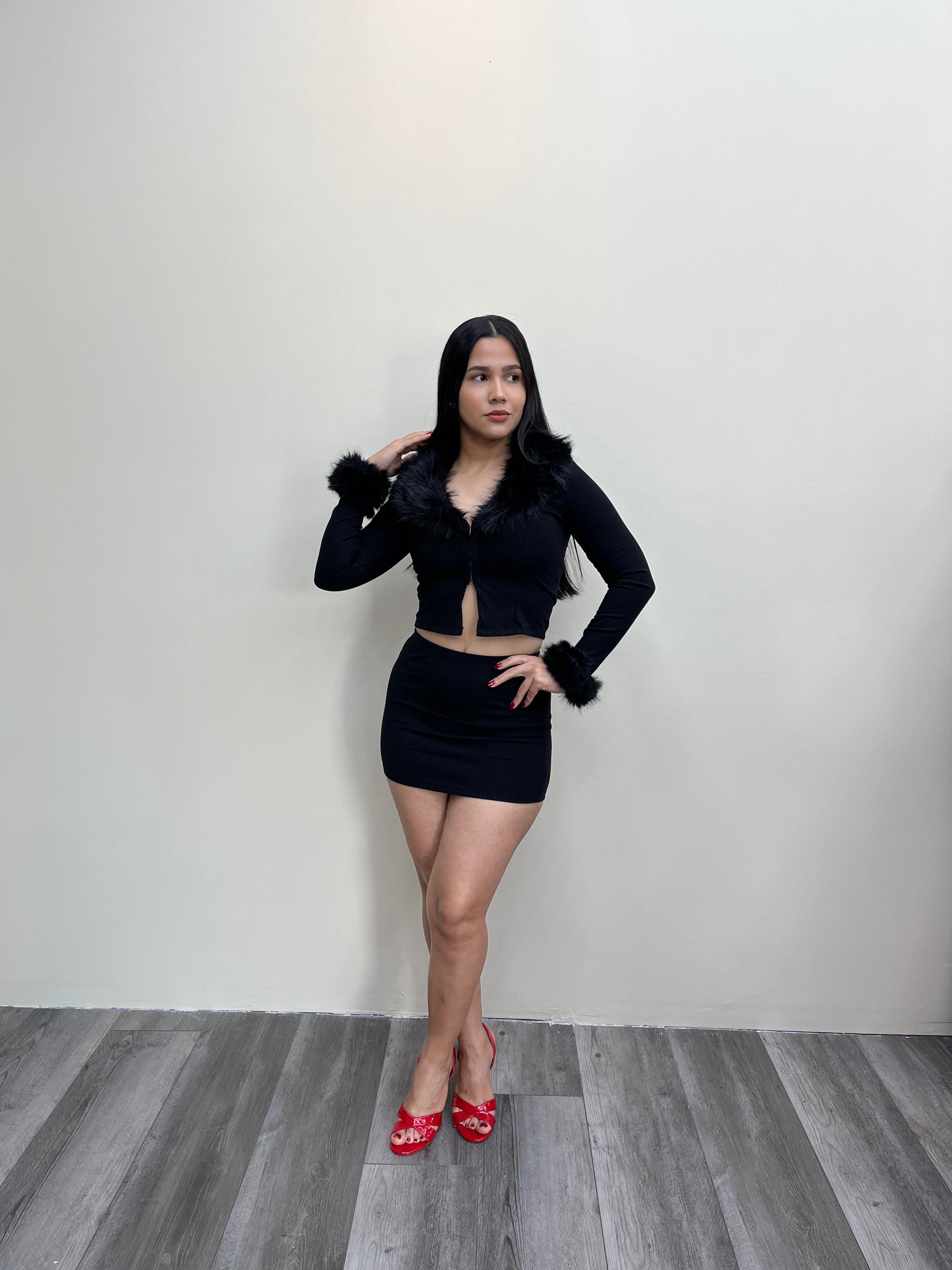 Fluffy Skirt Set