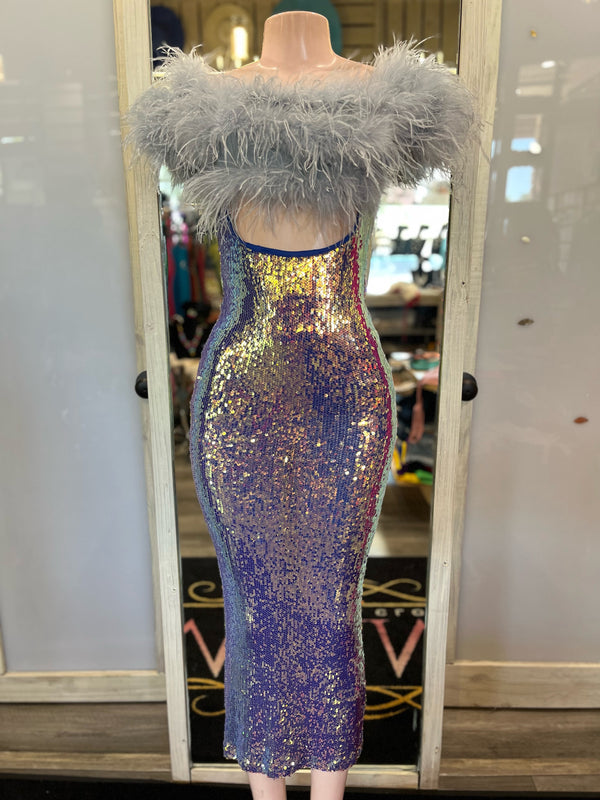 Purpled Mermaid Sequince Dress