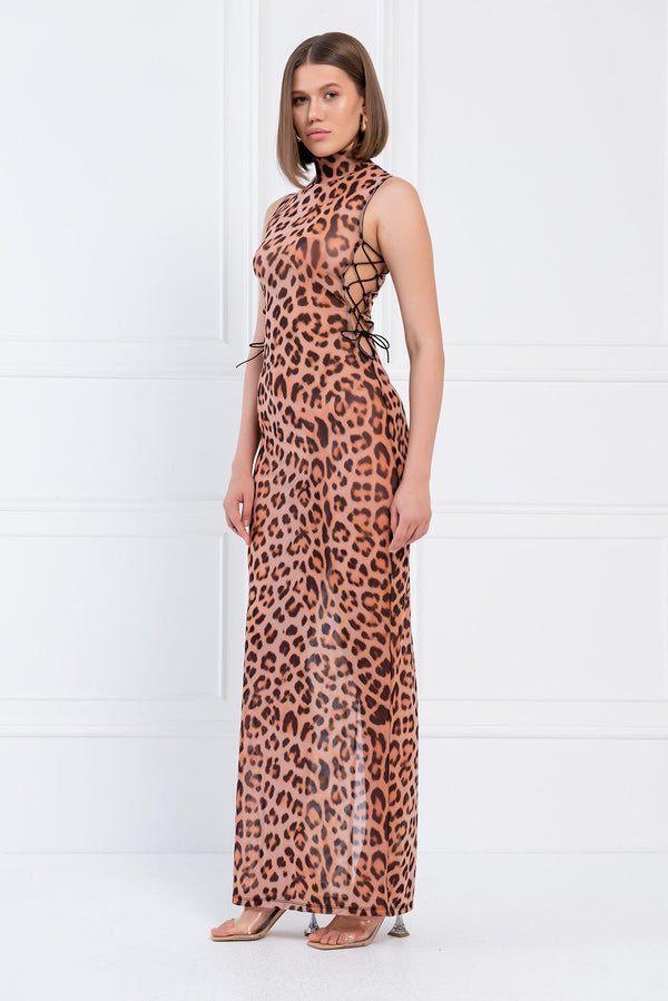 Leopard Mesh Dress