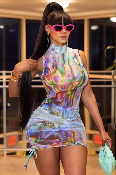 Rainbow Mesh Dress