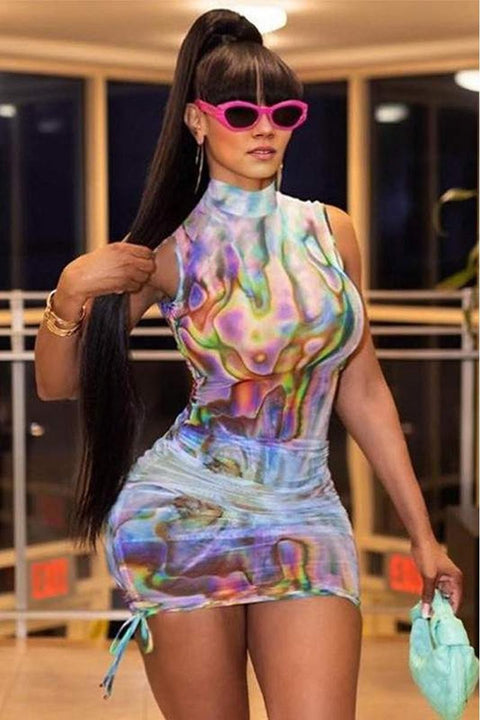 Rainbow Mesh Dress