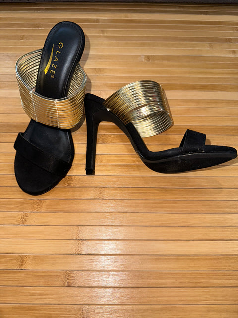 Gold Multi Strap Heels