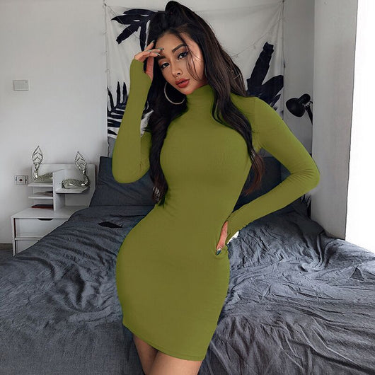 Long Sleeve Turtle Bodycon - Miami Sexy Closet