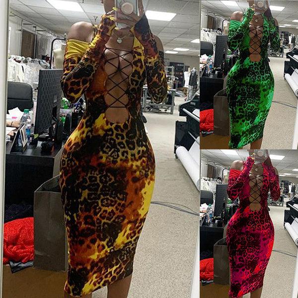 Leopard Tie Dress - Miami Sexy Closet