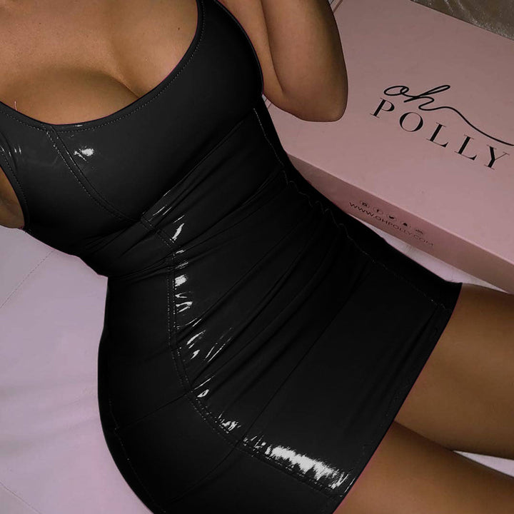 Leather sexy mini dress - Miami Sexy Closet