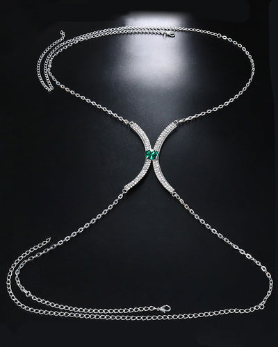 Rhinestone Decor Bra Body Chain