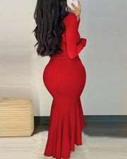 Deep V-Neck Mermaid Dress