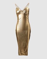 Gold Chain Gold Dress