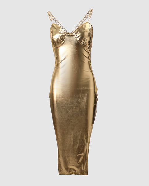 Gold Chain Gold Dress