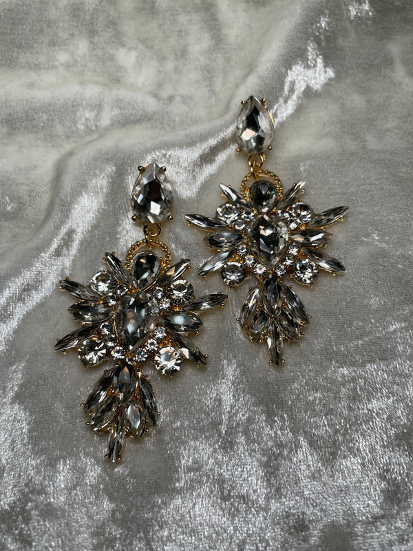 Gold Diamond Burst Earrings