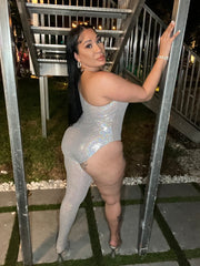 Sequin Asymmetric Bodysuit