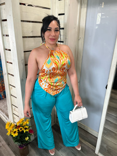 Tropical Tie Up Blouse