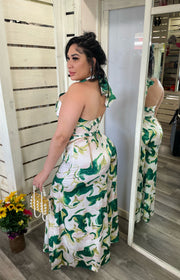 Silk Green Marble Pant Set