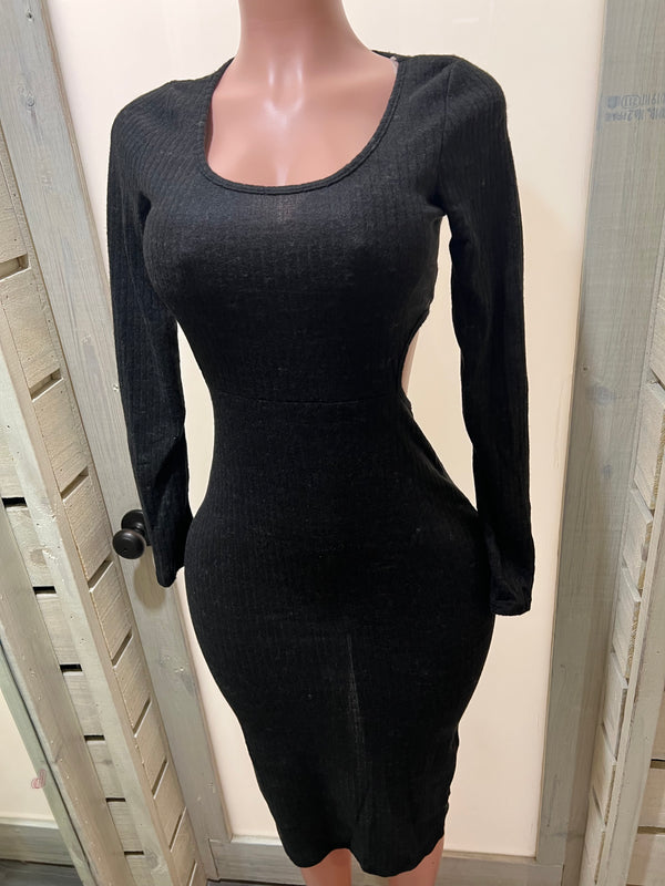 Open Back Long Sleeve Dress