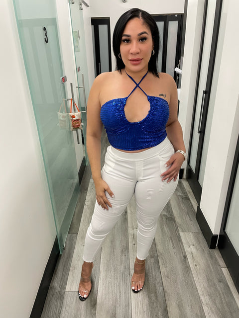 Royal Blue Shine Out Halter