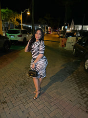 Mesh Animal Print Dress