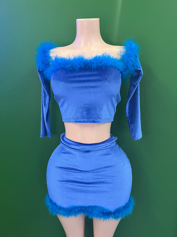 Blue fluffy 2 piece