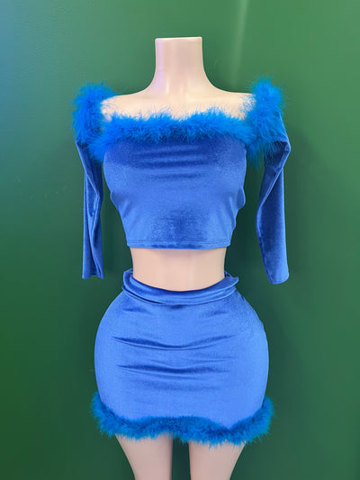 Blue fluffy 2 piece
