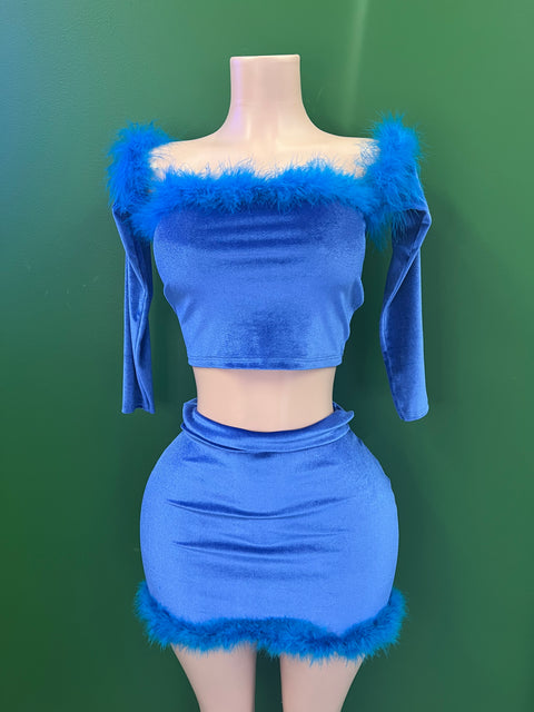 Blue fluffy 2 piece