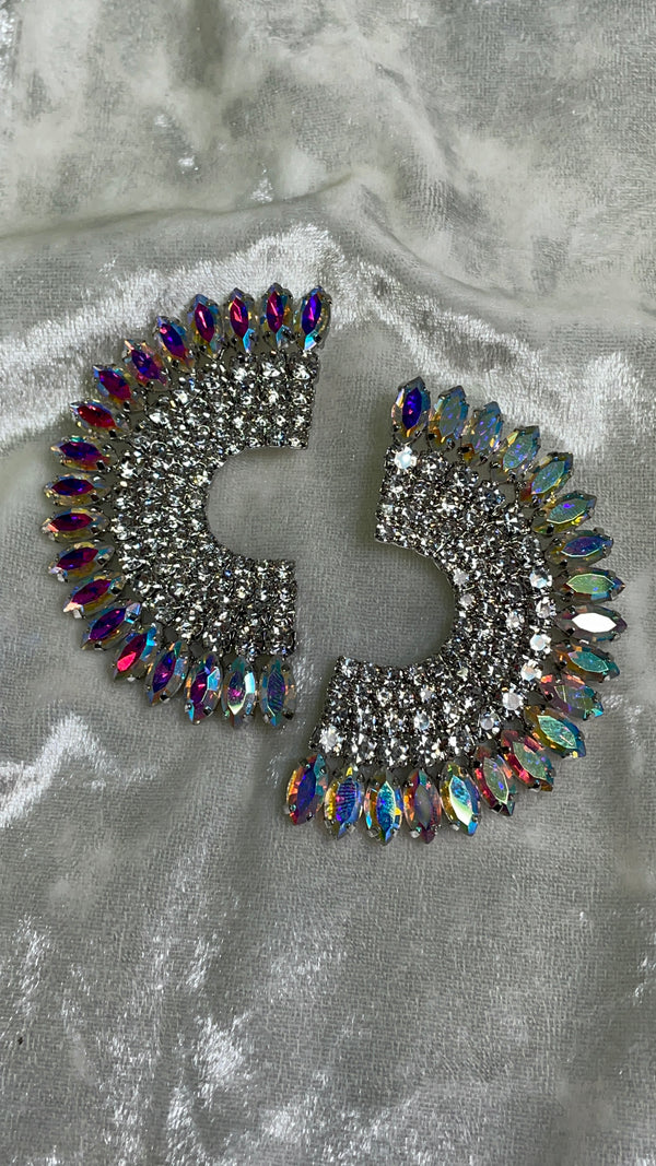 Half Moon Rhinestone Earrings