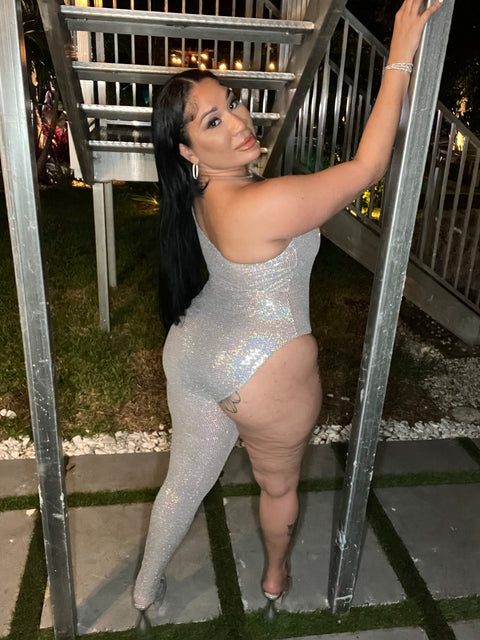 Sequin Asymmetric Bodysuit