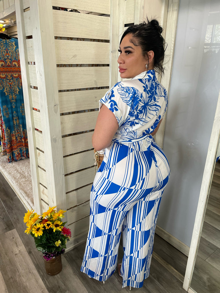 Blue Flower Jumpsuit