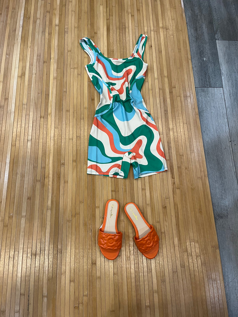 Green Swirl Romper