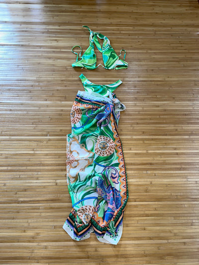 Green Swirl Bikini