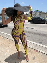 Illusion Jumpsuit with Sleeves