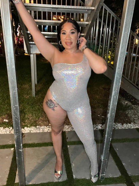 Sequin Asymmetric Bodysuit