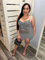 Houndstooth Skirt Set